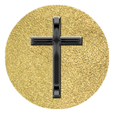 DAROUND 510 BK SH GD Black Single Cross Shimmer Gold Background